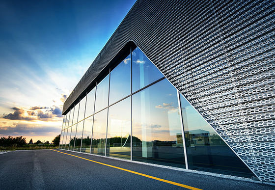 Double Tempered Glass Aluminum Curtain Walls Hidden Fan Structure