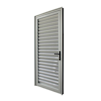 White Color Surface Glass Louver Doors , Aluminium Frame French Doors ISO14001