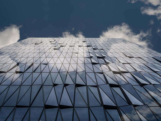 6063 Aluminium Interior Glass Curtain Wall Sealed Insulation Commercial