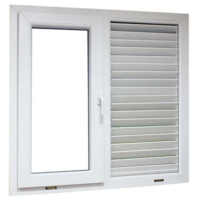 KLUK Aluminium Glass Louvers Window , Shutters With Integrated Blackout Blinds