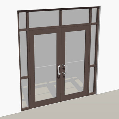 Reflective Double Glass Aluminium Swing Door Aluminium Spring Doors for Hotel Lobby