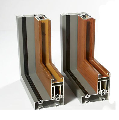 Non Thermal Break Aluminum Sliding Doors With 2 Track 1.6mm Thickness Wood Grain