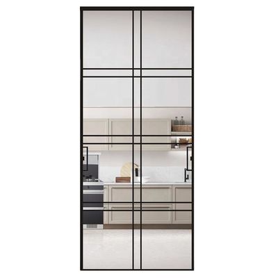 Double Track Narrow Slim Sliding Glass Doors Aluminum Thin Frame