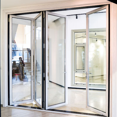 White Powder Coated T5 Aluminum Folding Doors For Patio