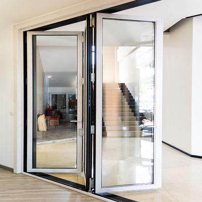 White Powder Coated T5 Aluminum Folding Doors For Patio