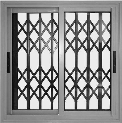 1.0 میلی متر - 2.0 میلی متر آلومینیوم خاکستری مشکی پنجره کشویی لولای ثابت با دستگیره