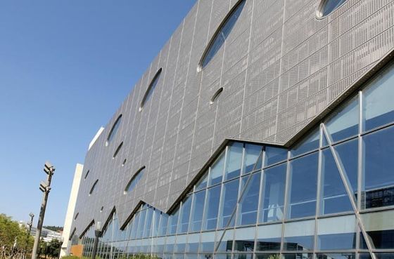 Atomic Silver Aluminum Fiberglass Curtain Wall Electricity Saving