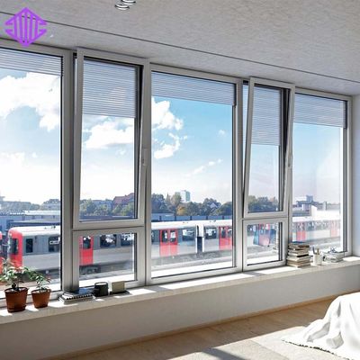 Double Glazed Aluminium Tilt And Turn Windows Anodized With Gold Handles ISO9001