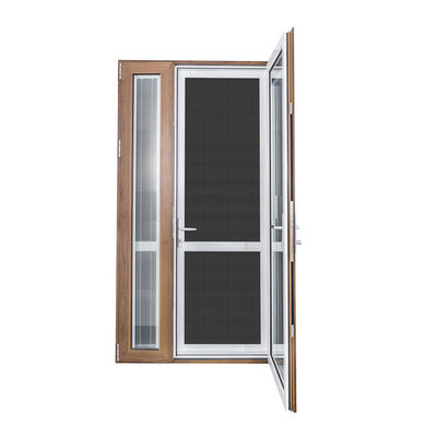 Apartment Aluminium Casement Doors Double Sided With Fiberglass Flyscreen