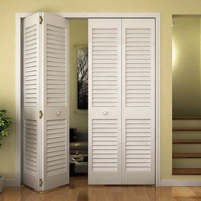 Non Thermal Break Aluminium Mesh Sliding Doors , Louver Folding Doors