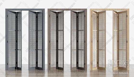 Non Thermal Break Aluminium Mesh Sliding Doors , Louver Folding Doors